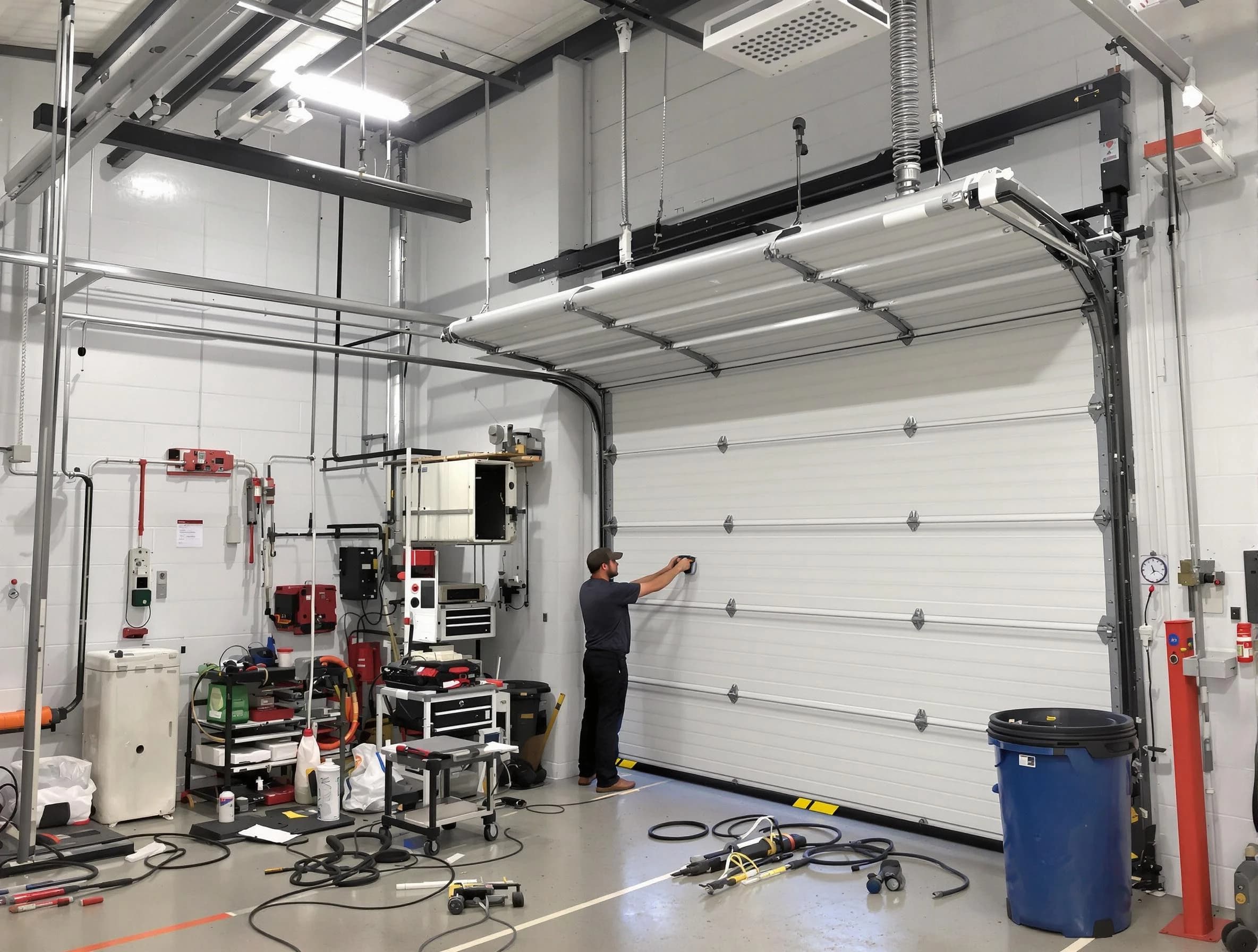 Grayson Valley Garage Door Repair certified technician performing commercial door repair at a Grayson Valley business facility