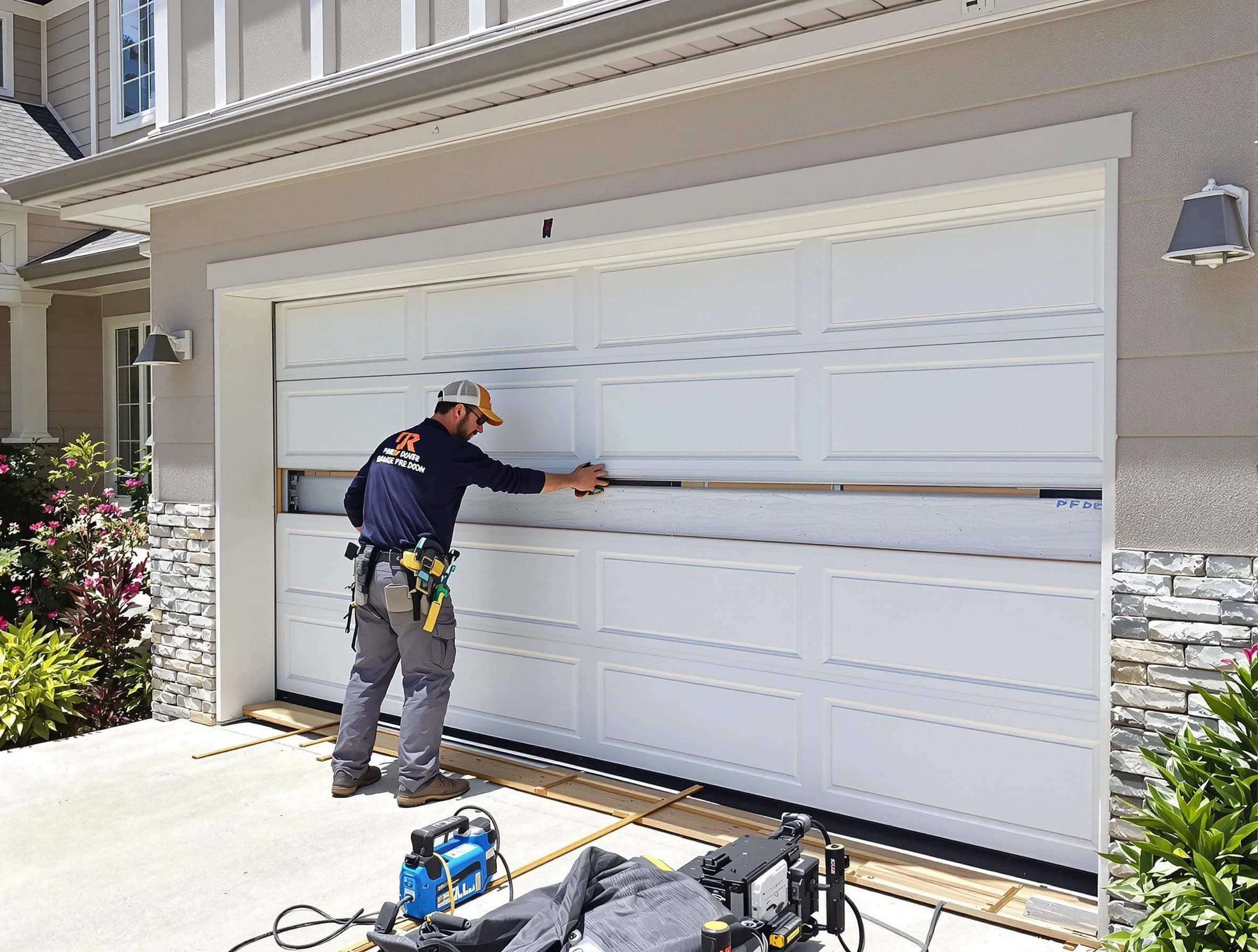 Grayson Valley Garage Door Repair team performing complete garage door replacement at Grayson Valley residence