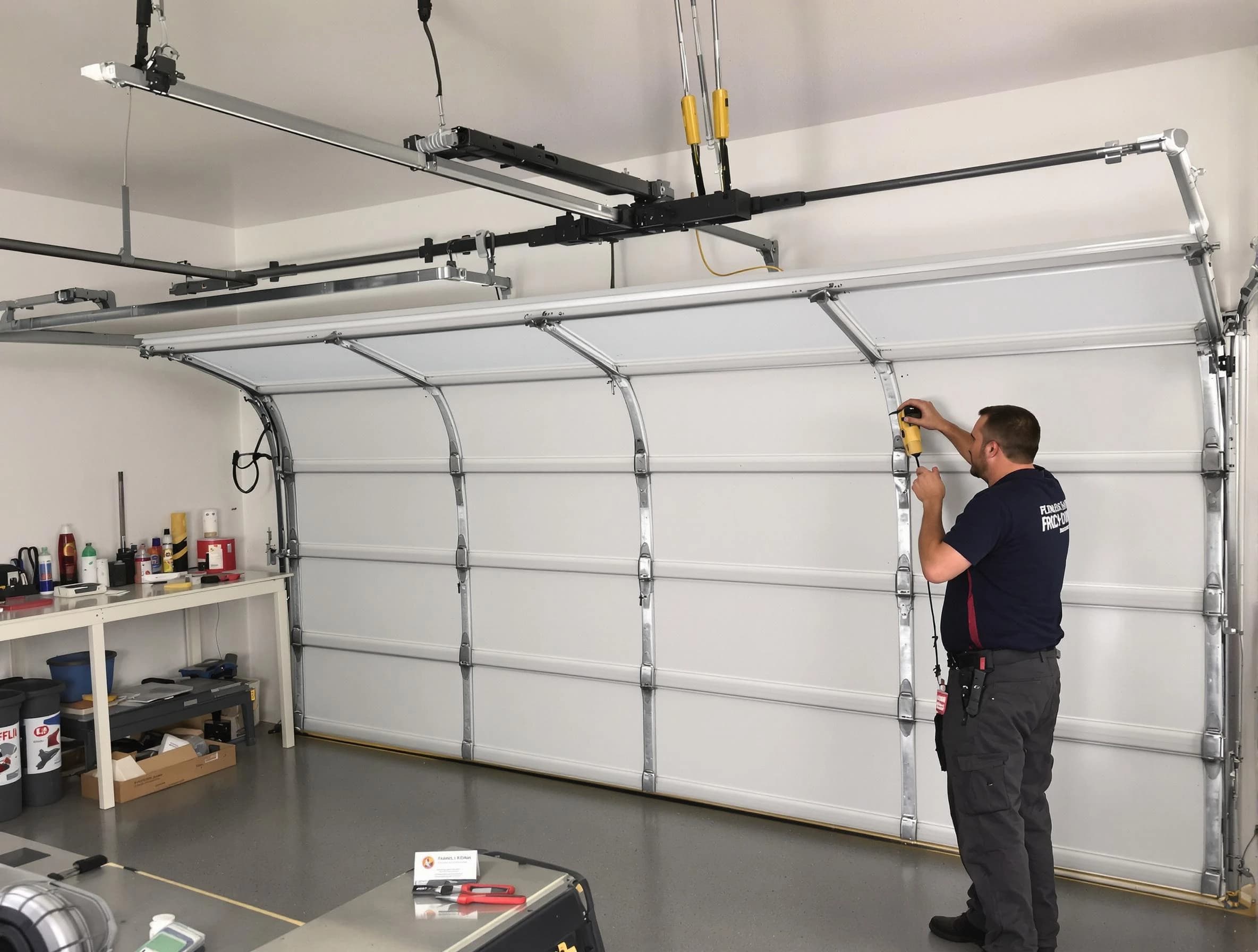 Grayson Valley Garage Door Repair certified technician performing overhead door system repair in Grayson Valley
