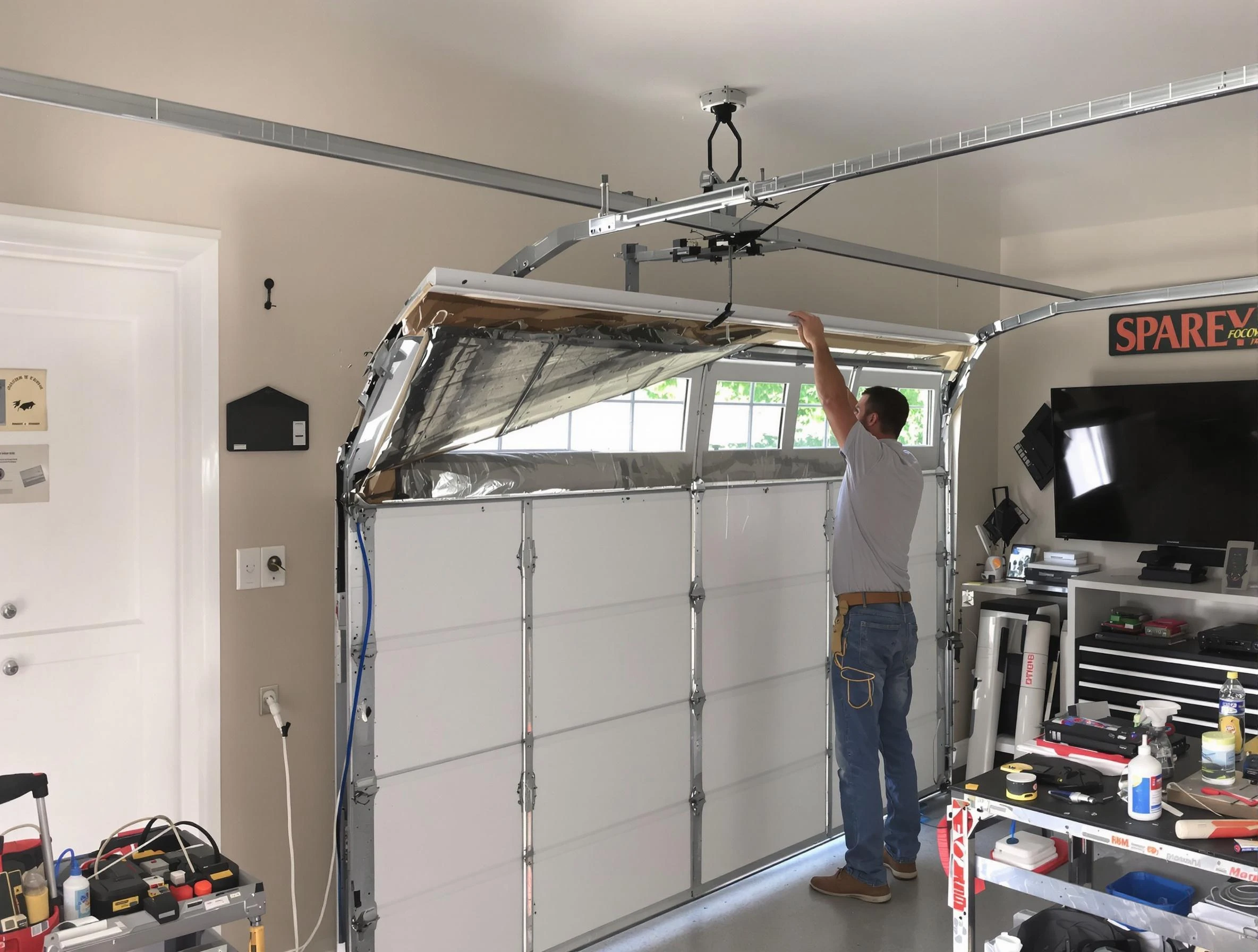 Garage door section replacement by Grayson Valley Garage Door Repair in Grayson Valley